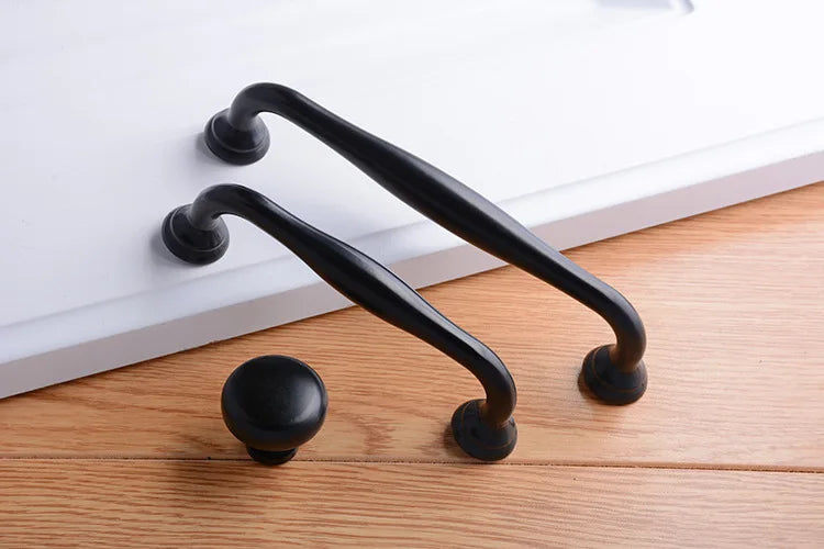 Black Handles Furniture Cabinet Knobs Muebles  Kitchen  Drawer Knobs Cabinet Pulls Cupboard  Knobs