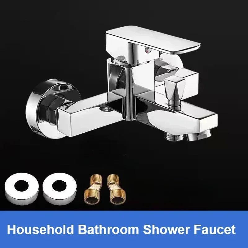 Bathroom Faucets Hot and Cold Shower Tap Wall Mounted  Mixing Valve Single Handle Dual Control Bathtub Faucet Shower Accessories