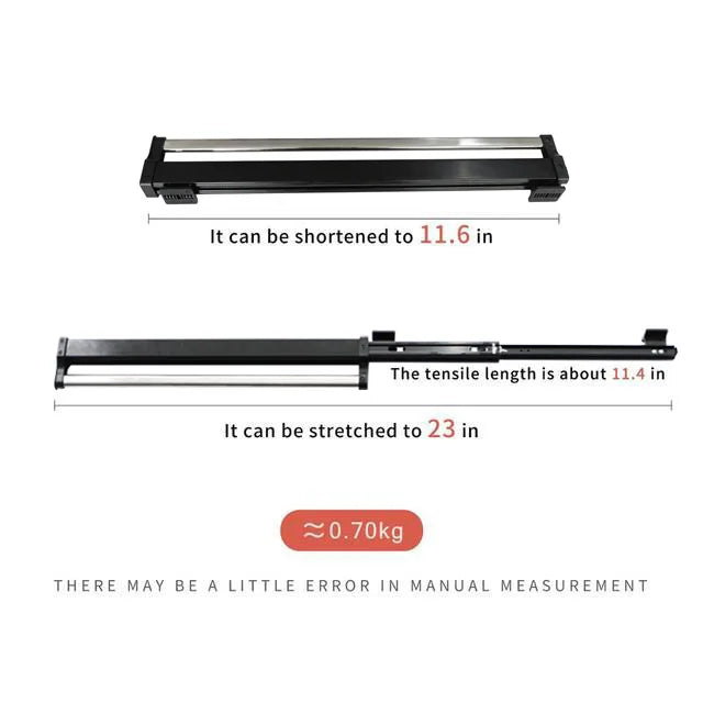 Pull-Out Closet Valet Rod Adjustable Wardrobe Clothing Rail Heavy Duty Top Mount Wardrobe Hanger Rack Bar Ball Bearing Slide