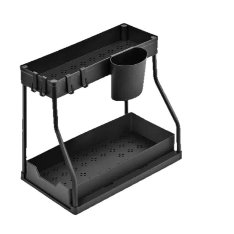 New pull-out seasoning storage rack for home kitchen, bathroom sink and multi-layered storage rack for miscellaneous items