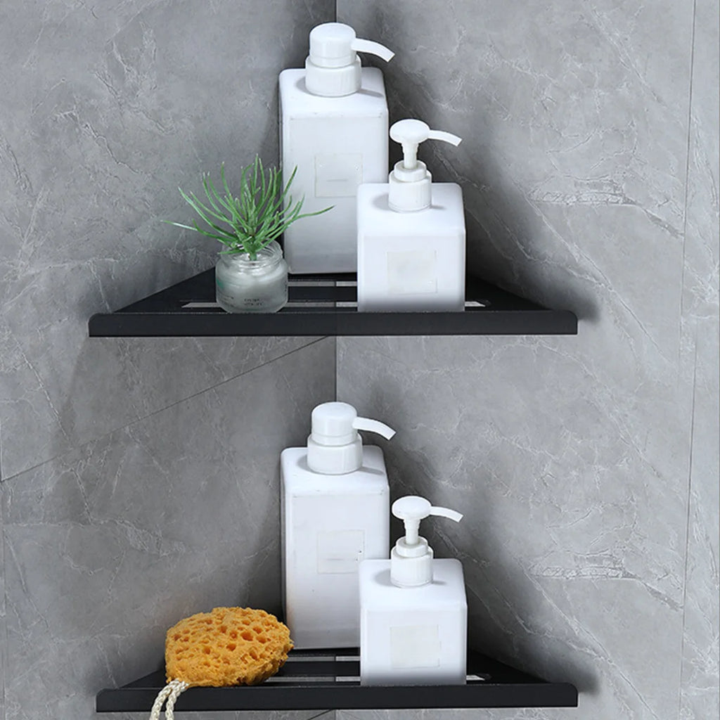 Bathroom Shelves Wall Mount Shower Corner Shelf No-drill 304 Stainless Steel Corner Storage Shampoo Body Wash Organizer