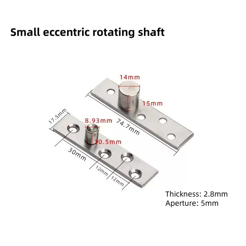 Stainless steel door rotating shaft hinge, 360° rotation, hidden rotating door hinge, furniture hardware