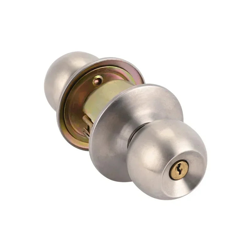 Anti-bumping House Door Handle Lock With Knobs Interior Round for Bedroom Bathroom Stainless Turn Thumb Armored Privacy Articles