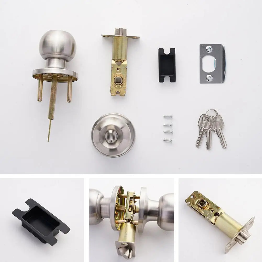 Universal Door Handle Knobs Bathroom Entrance Locks Accessories Bedroom Living Room Lock With Keys Door Lock