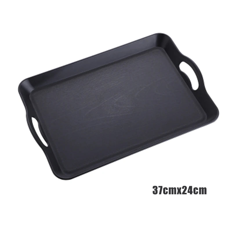 Restaurant Plastic Serving Tray Home Tea Fruit Dessert Tray Anti-Slip Resistant Food Cooking Storage Tray Kitchen Organizer