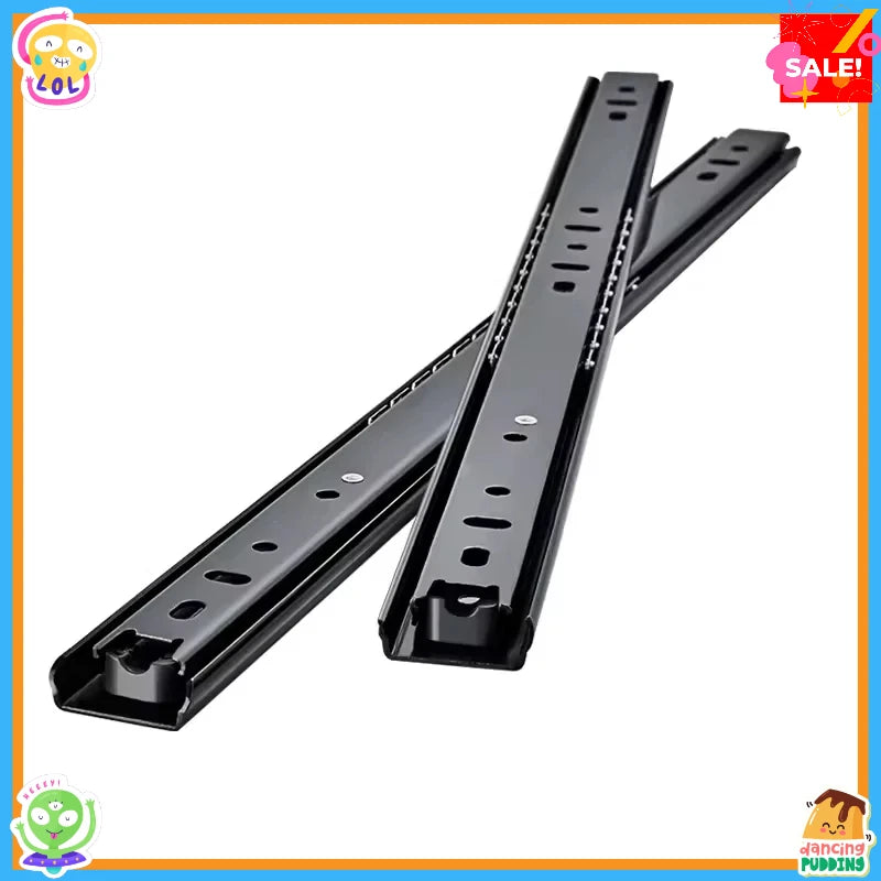 8~20 inch three-section drawer slides - cold-rolled steel drawer tracks, smooth closing slides, for cabinet furniture.