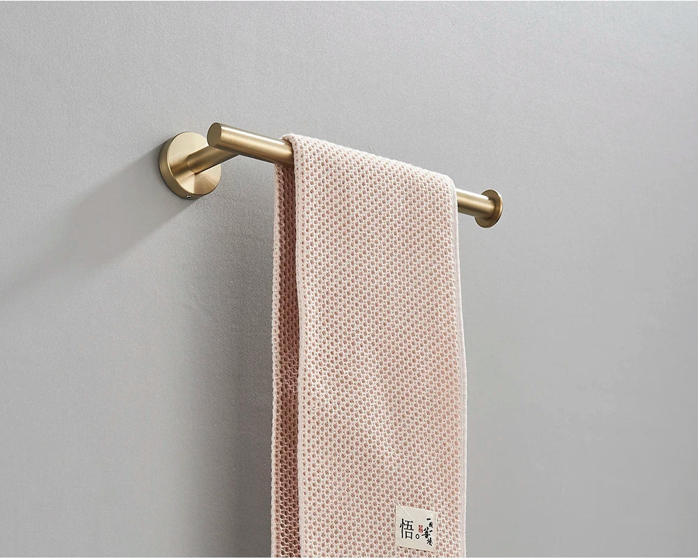 Brushed Gold Bathroom Accessories Towel Bar Bath Robe Hook Bathroom Hardware Set Shelf for Towels Paper Tissue Holder