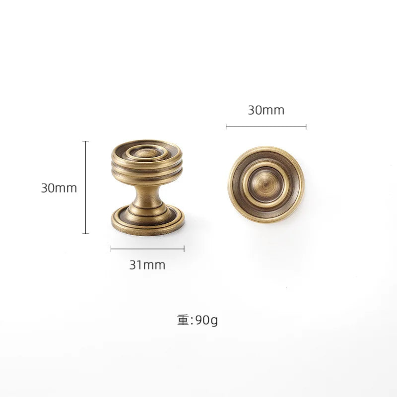 High-end Antique Bronze Door Handles and Knobs Solid Brass Antique Drawer Pulls Kitchen Cupboard Handle Gold Cabinet Handles
