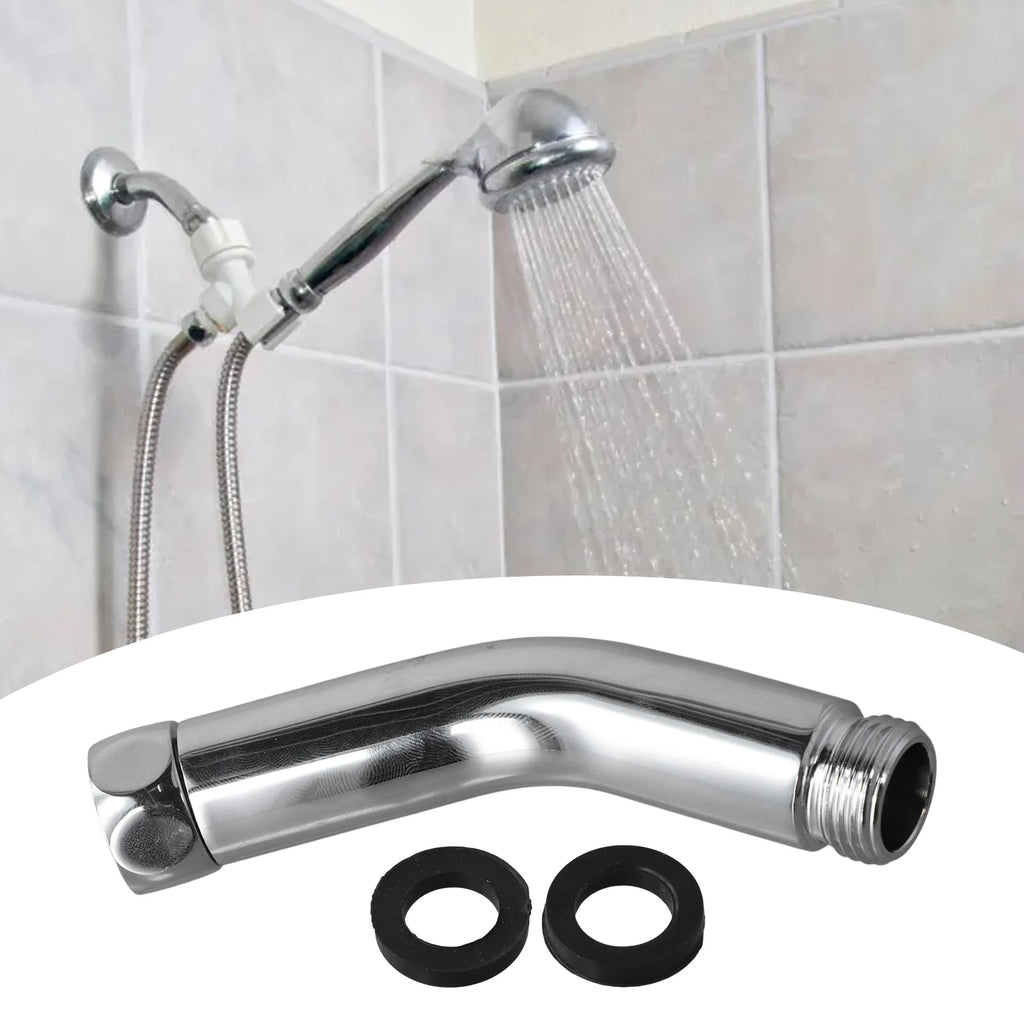 Bathroom Upgrade Chrome Hand Shower Connector Easy Install Shower Head Connector Stainless Steel Hassle-Free Setup