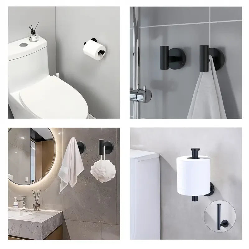 3Pcs Bathroom Hardware Set Stainless Steel Bathroom Accessories Set Includes Towel Holder And Toilet Paper Holder-Saving Design