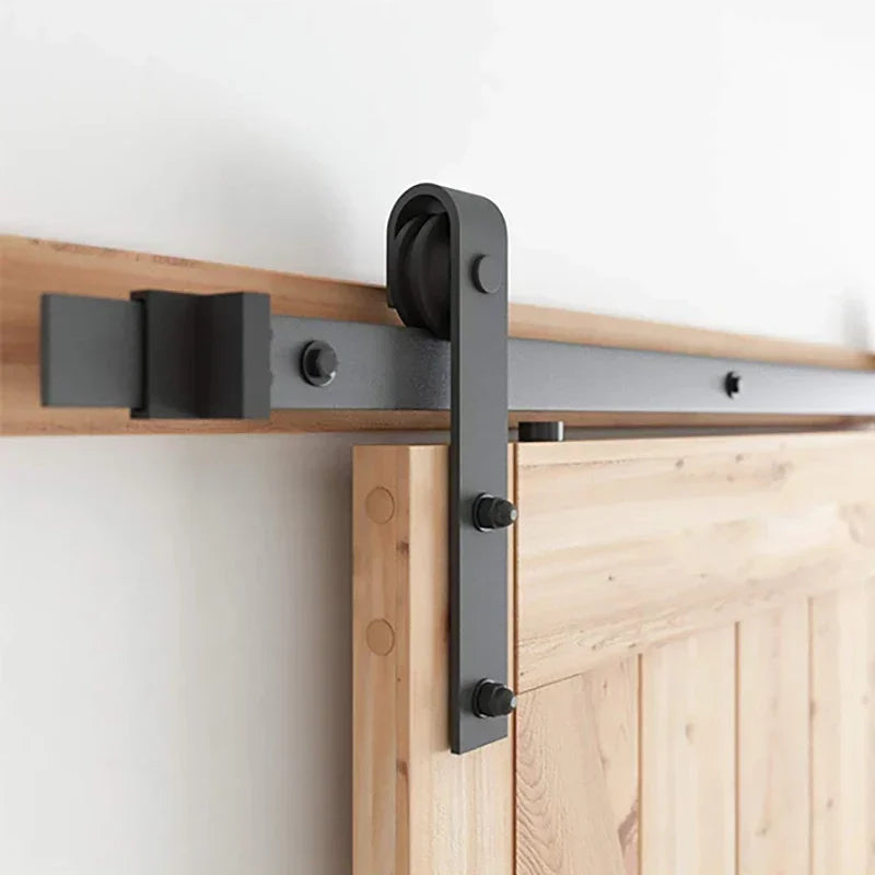 LWZH 1.2m/2m/2.5m/3m Sliding Barn Door Hardware Track Slides Only Tracks Not Included Rollers 4-20FT Home Hardware