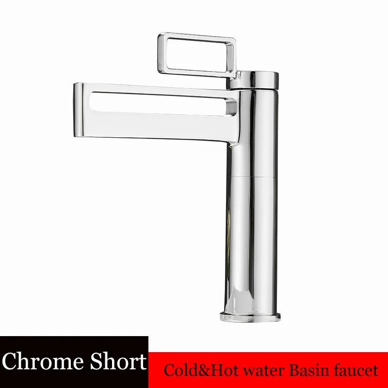 Black Tall Bathroom Basin Taps Single Handle Waterfall Faucet Solid Brass Basin Mixer Tap Creative Hollowed Out Design Water Tap