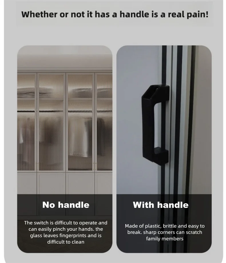 No-Drill Sliding Door Handles - Simple Style Pulls for Glass Doors, Moving Doors, Windows, Drawers & Cabinet Doors