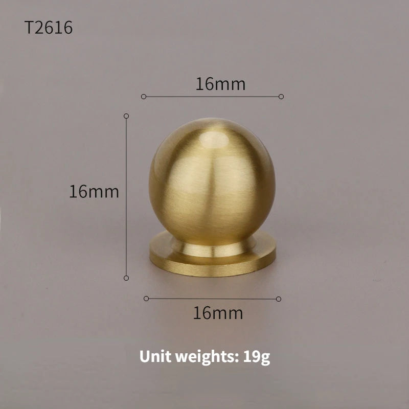Home Wardrobe Door Pull Round Solid Brass Pulls Antique Cabinet Drawer Small Handles Modern Furniture Handles Single Hole Knobs