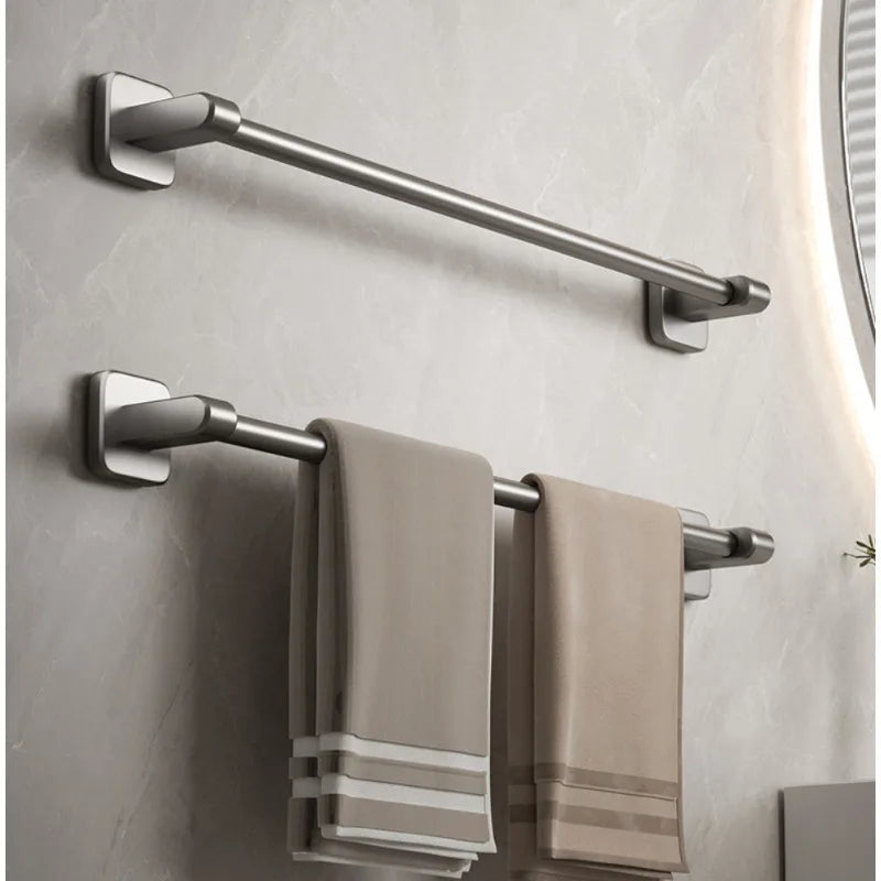 Wall Mounted Towel Rack Bathroom Storage Rack No Drilling Bathroom Horizontal Bar Towel Rack Kitchen Bathroom Accessories
