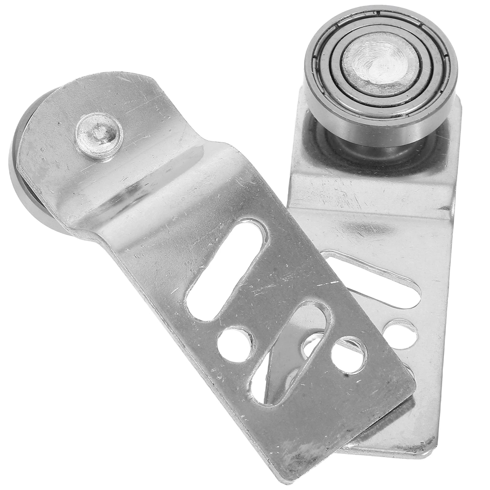 1 Pair Stainless Steel Sliding Door Pulley 23mm Axle Heavy-Duty Angled Sliding Door Runner With Steel Ball Bearings Hardware