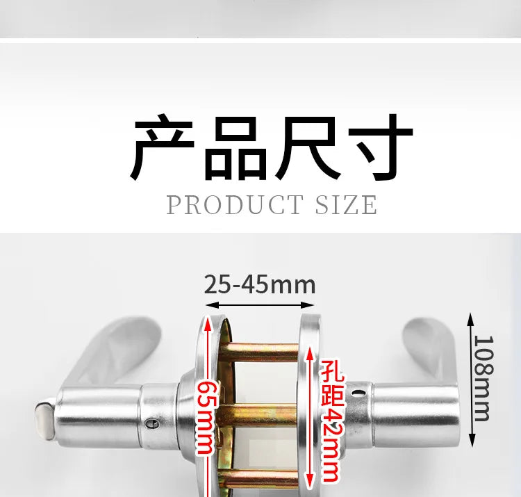 Door Handle Lock Entry Sliding Front Doors Entrance Keyed Locks Home Use for Bedroom Living Room Indoor Household
