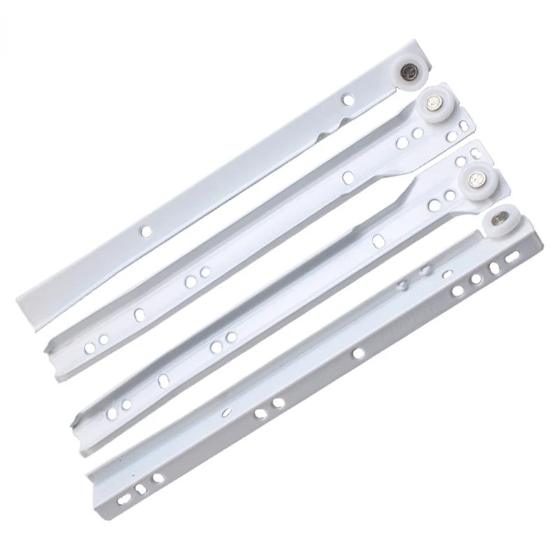 1 Set Heavy-Duty Drawer Track Slides - Dual-Rail Reinforced for Computer/Table/Clothing/Keyboard Drawers (Furniture Hardware)