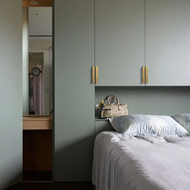 Modern Simple Wardrobe Handles Cabinet Knobs Furniture Door Pulls for drawer dresser cupboard Brass Hardware