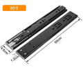 Heavy-Duty Soft-Close Drawer Slides - Automatic Three-Section Black Drawer Glide Tracks with Silent Rebound Mechanism