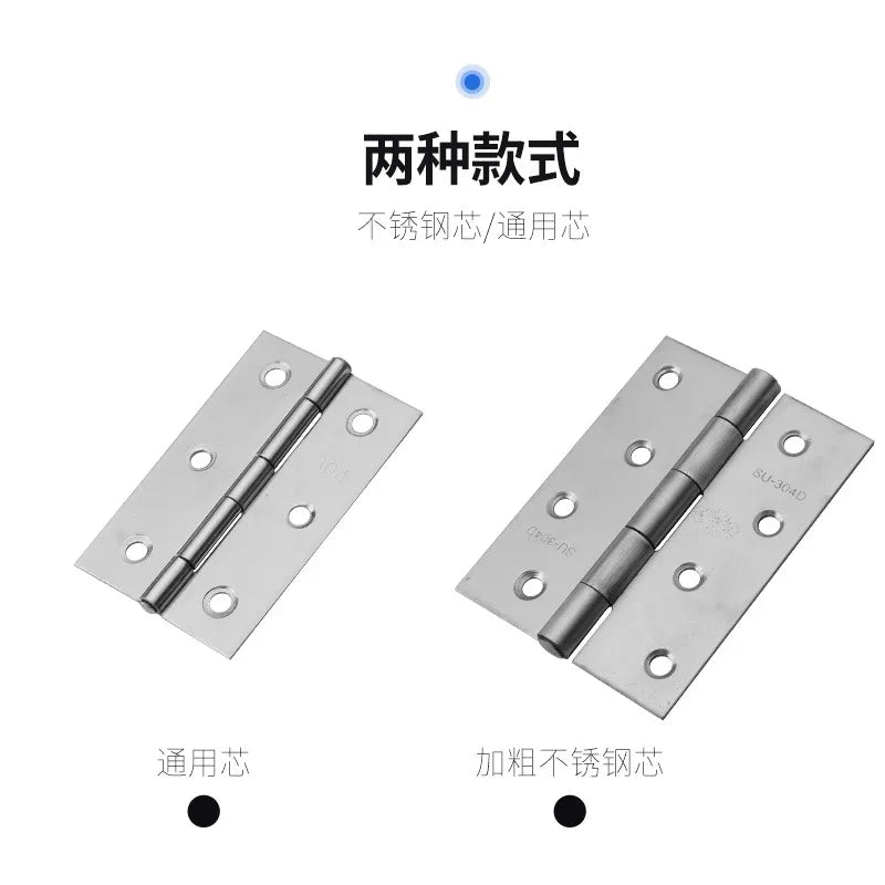 6/10pcs Furniture Cabinet Door Hinges Stainless Steel Drawer Fitting Hinge Hardware Box Accessories 2in 3in 1.5in 2.5in 3.5in