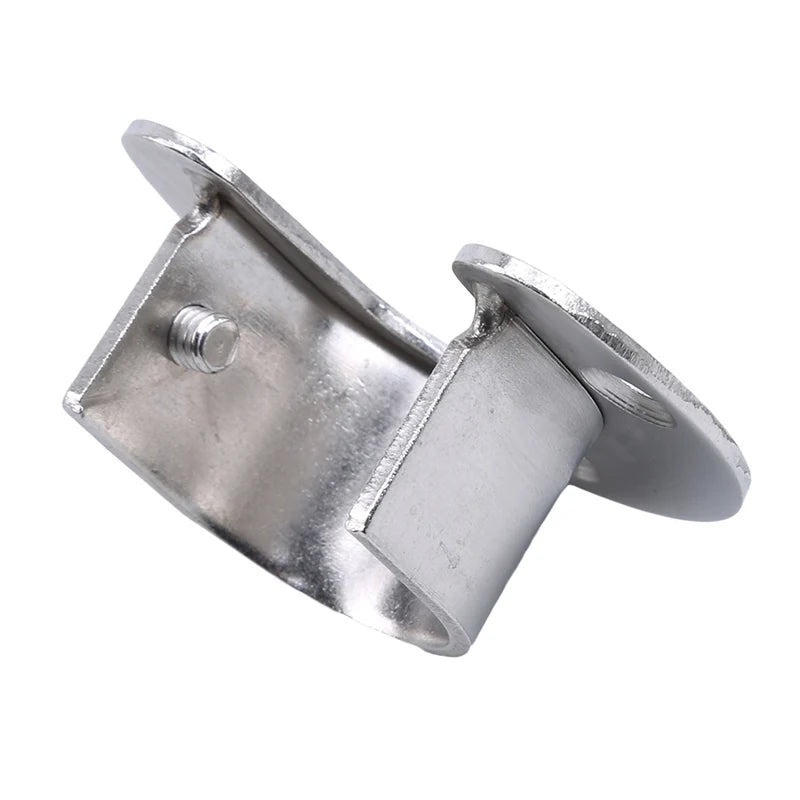 Stainless Steel Clothes Rail Closet Rail Curtain Rod Shower Curtain Closet U-Shaped Rod Closet Pole Sockets Flange End Supports