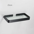 Black Bathroom Corner Rack 25-45cm Wall-mounted Bathroom Shower Rack Aluminum Toilet Storage Rack Glass Bathroom Shelf