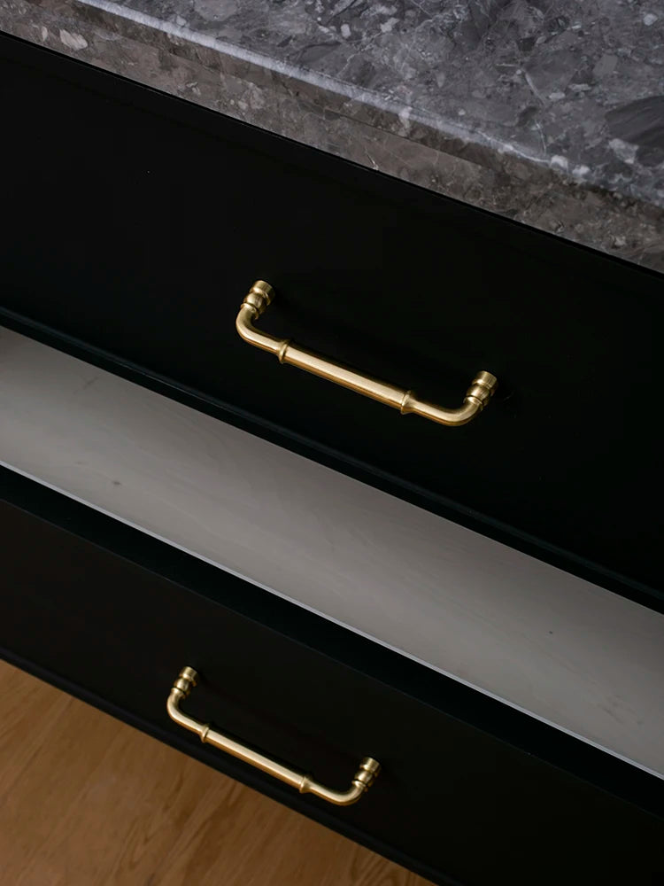 Solid Brass Cabinet Handle Sleek Furniture Hardware Kitchen Handle Dressers Wardrobe Cabinet Drawer Knobs Gold Handle