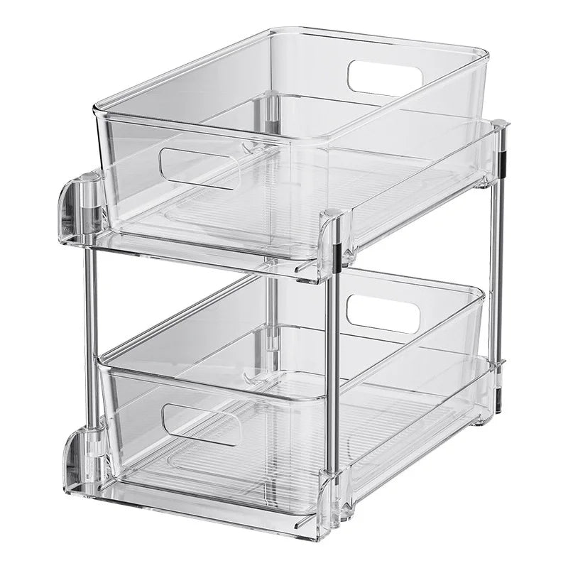 2/3 Layer Under Sink Storage Organizer Multipurpse Rack Countertop Cabinet Under Sink Storage Rack Bathroom Kitchen Organizer