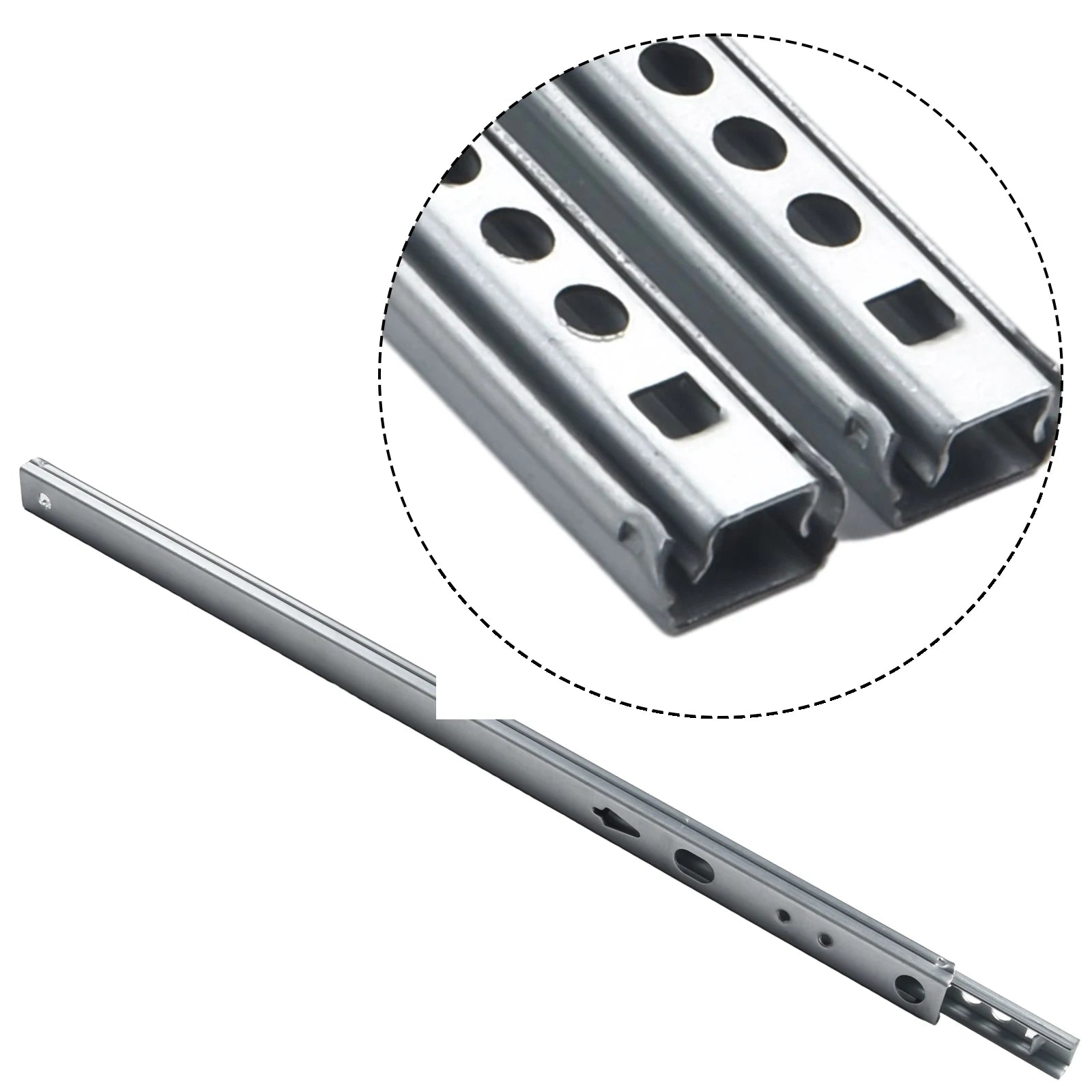 2PCS Kitchen Cupboard Drawer Slides Furniture Guide Rail Full Extension Parts Width 17mm Color As Pictures Show