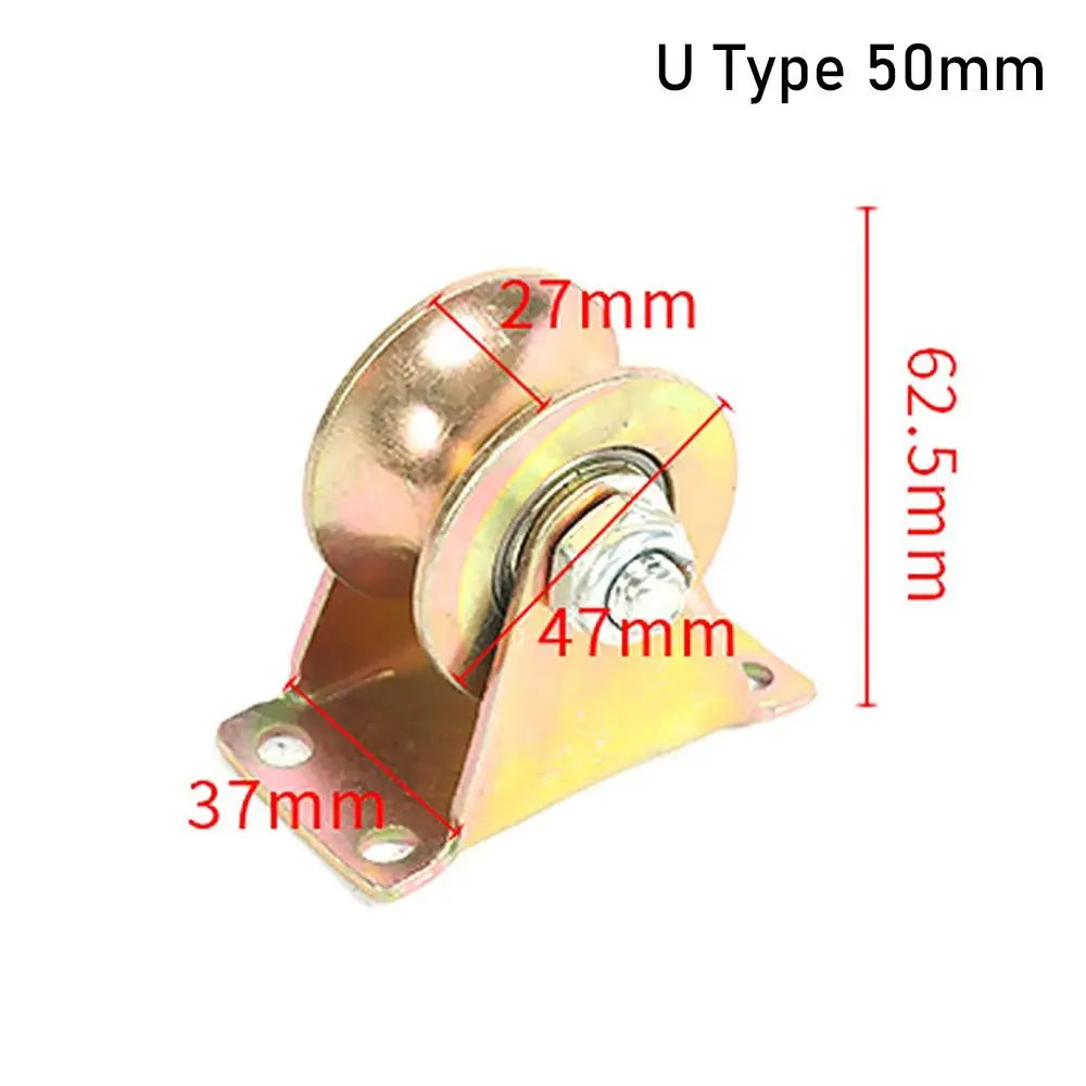 1Pcs Track Wheel Bearing Pulley Plating Color Stainless Steel Sliding Door Rollers U/V/H Shaped Home Hardware Rigid Caster