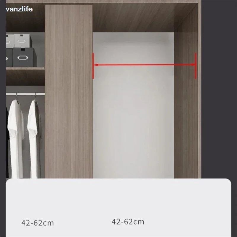 vanzlife Useful Extendable Stainless Steel Wardrobe Clothes Rod Adjustable Closet Rail Pole Curtain Telescopic Hanging Rod 46~95