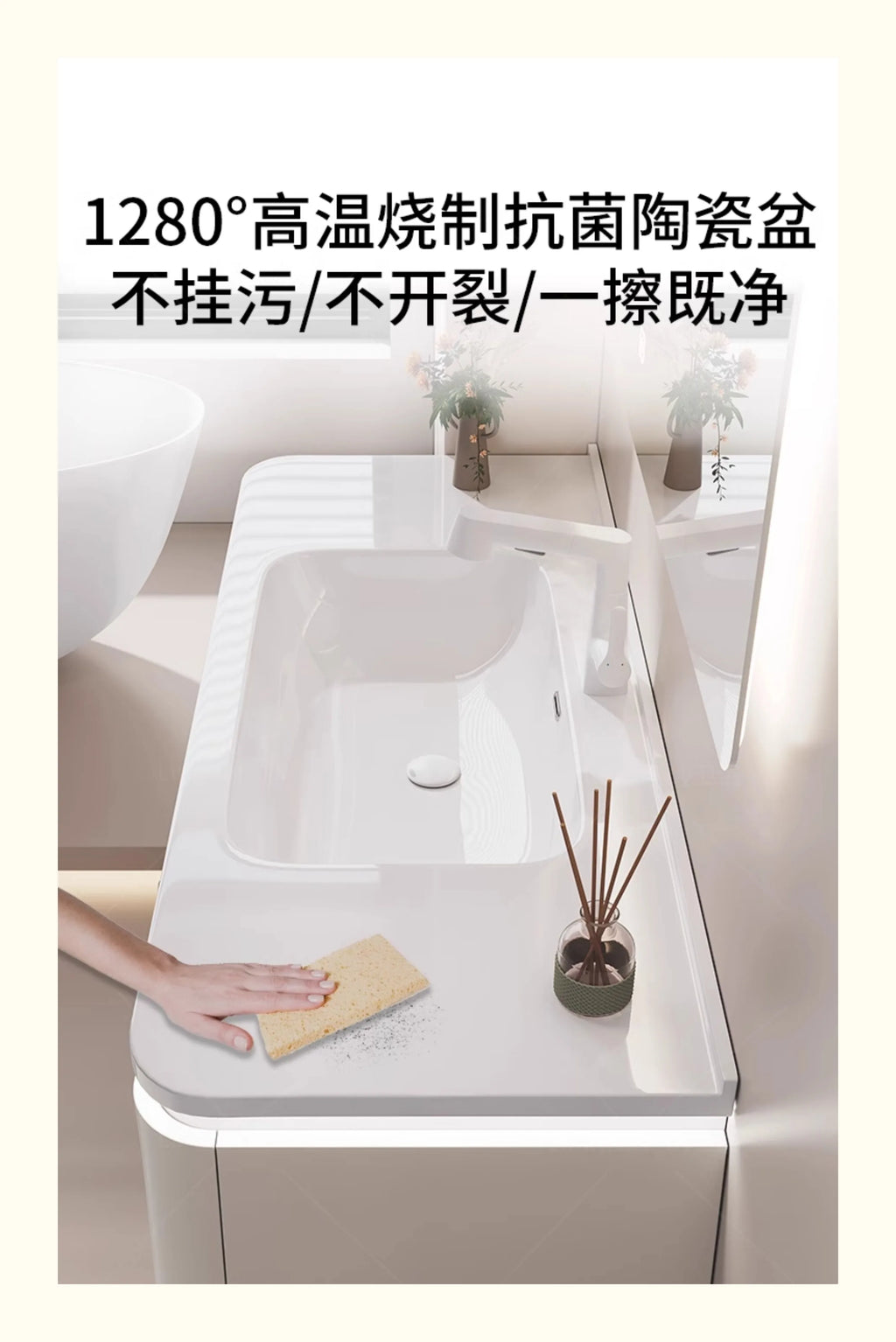Bathroom cabinet ceramic integrated basin washbasin cabinet combination cream toilet washbasin bathroom cabinet washbasin
