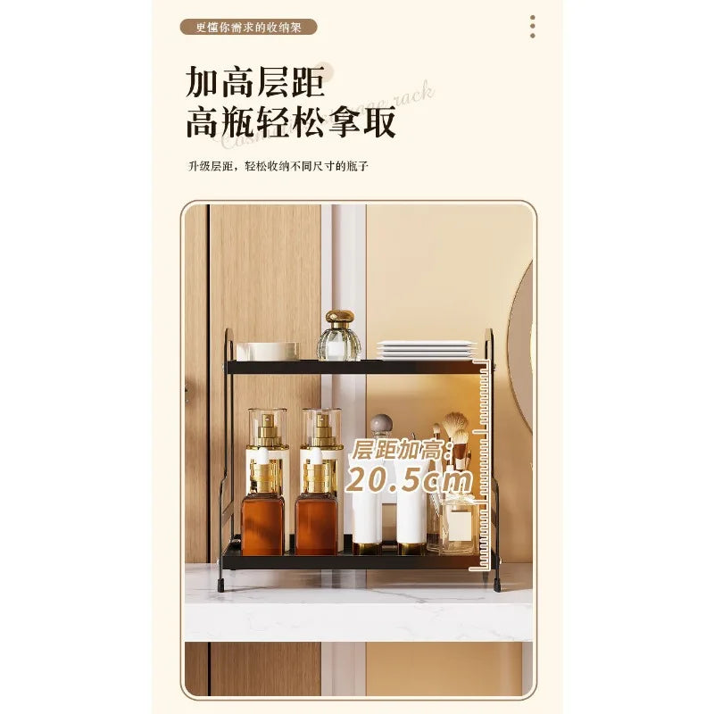 2 Tier Under Sink Organizer Sliding Cabinet Basket Organizer Storage Rack with Hooks Hanging Cup Bathroom Kitchen Organizer New