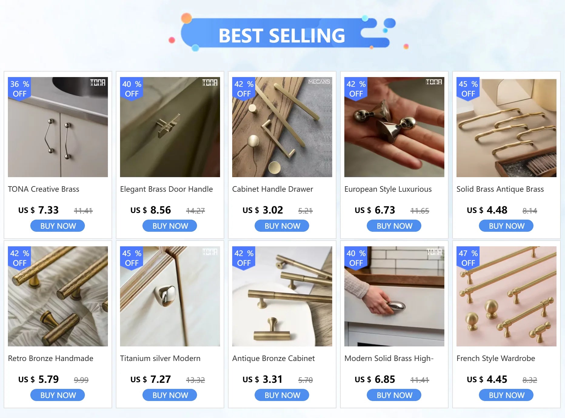 Solid Brass Cabinet Handle Sleek Furniture Hardware Kitchen Handle Dressers Wardrobe Cabinet Drawer Knobs Gold Handle