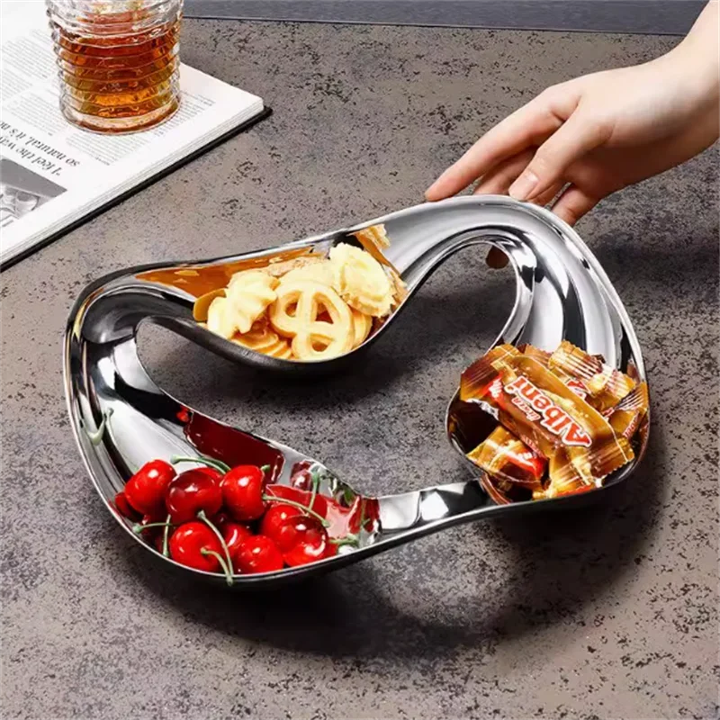 Stainless Steel Serving Tray Snack Bowls Candy Dish Dessert Plates for Aperitifs Condiments Home Decoration Gifts