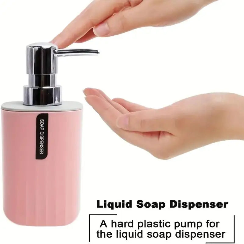4pcs/set Bathroom Accessories Set, Includes Desktop Trash Can, Soap Dispenser, Toothbrush Holder, Toothbrush Cup, Giftift
