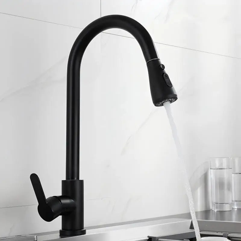 Kitchen Faucets 304 stainless steel Pull Out Kitchen Sink Water Tap Deck Mounted Mixer Stream Sprayer Head Hot Cold Taps