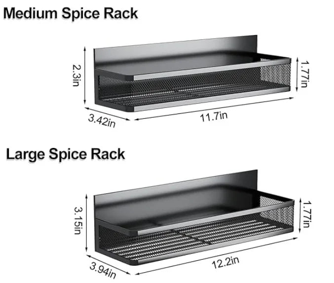 Magnetic Spice Rack Magnetic Rack for Refrigerator Spice Organizer with 8 Hook Rack Magnetic Shelfs