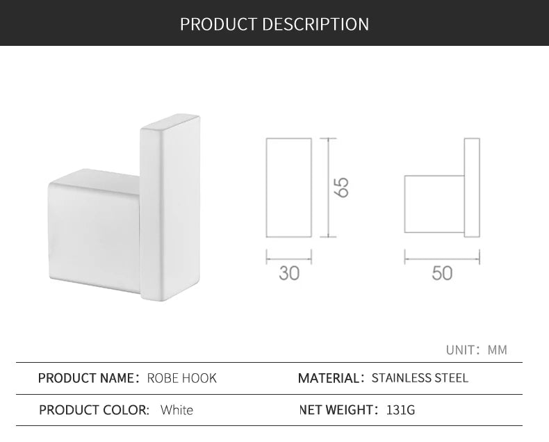 White Bathroom Accessories Towel Rack Shelf Toilet Brush Roll Paper Holder Toothbrush Holder Soap Dish Coat Holder Bath Hardware
