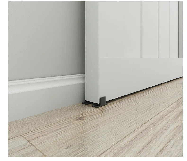 2PCS Barn Door Sliding Door Slides Rails Floor Guide Stay Roller For Sliding Barn Door Bottom Swing Stopper Hardware Accessories