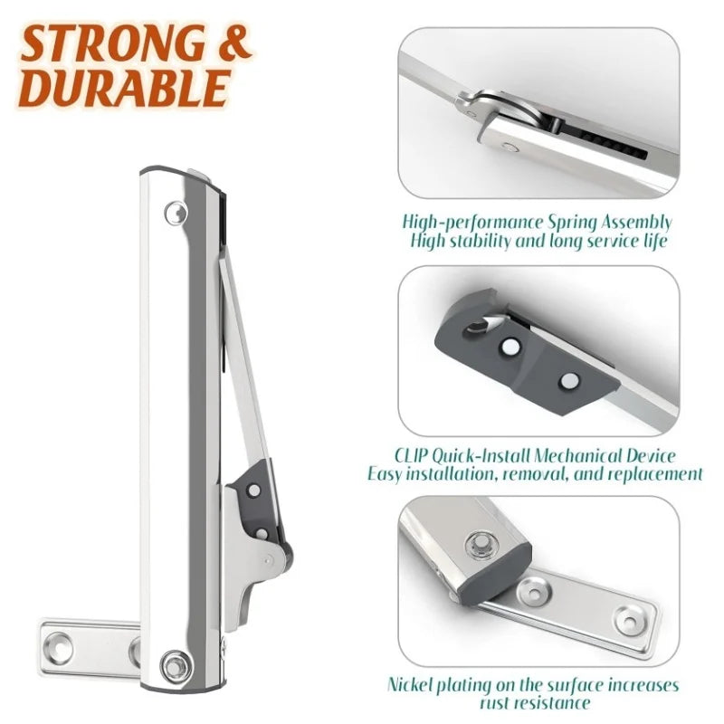 Heavy Duty Hydraulic Cabinet Hinge,45-105° Random Stop,Soft Closing Kitchen Hinges,Adjustable Door Support,Lift Up Door Hardware