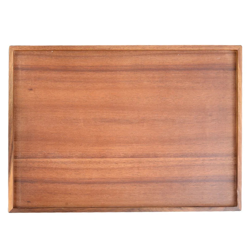 Walnut Wooden Serving Tray Tea Cup Saucer Trays Fruit Plate Storage Pallet Plate Decoration Japanese Food Rectangular Plate
