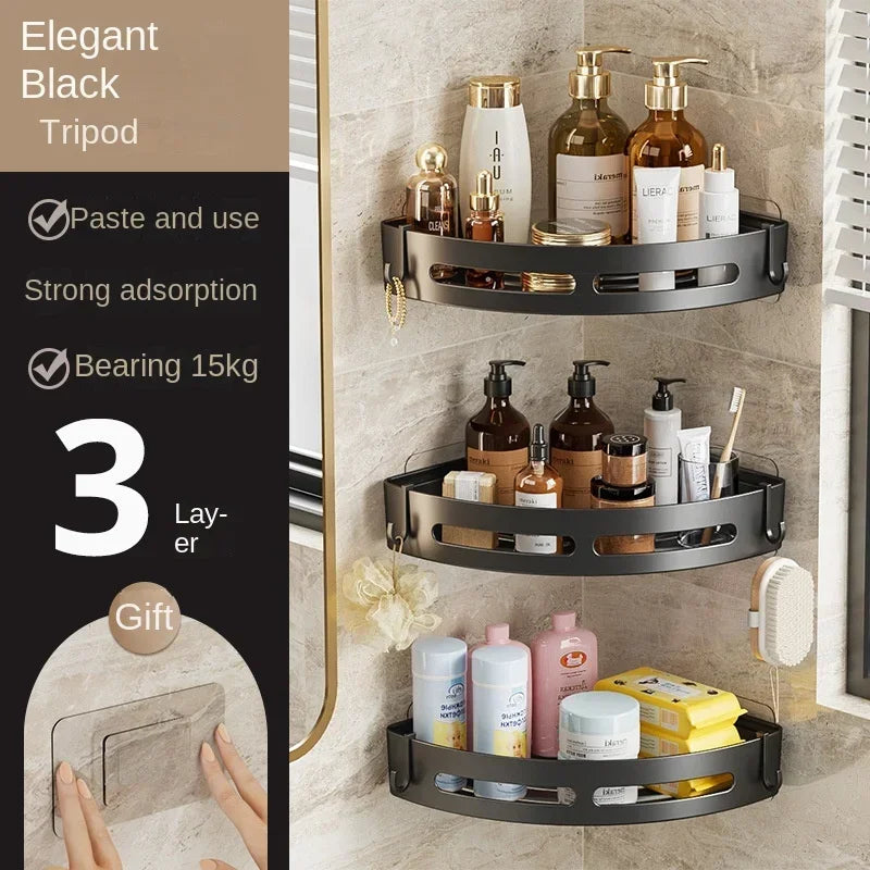 3/2/1PCS No Punching Required Bathroom Shampoo Holder Shower Caddy Shelves Storage Shelf Towel Holder Shelves For Bathroom