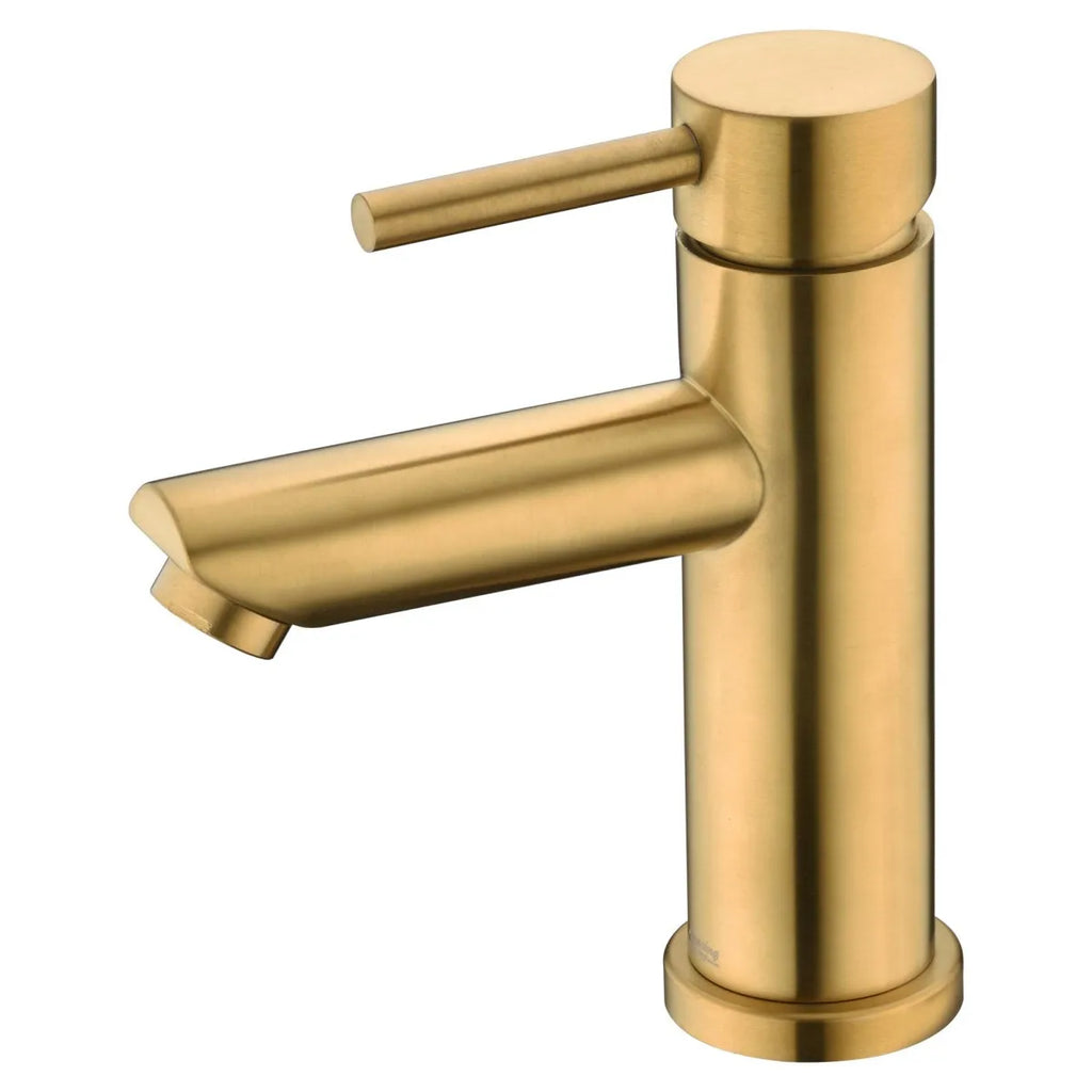 Bathroom Faucet Solid Brass Bathroom Basin Faucet Cold And Hot Water Mixer Sink Tap Single Handle Deck Mounted Brushed Gold Tap