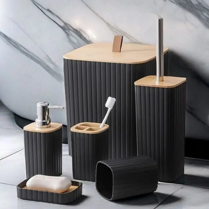 1 Piece Bathroom Accessories Set 6 Piece Bathroom Accessories Set With Paper Basket Houserack Gift Bath Set For Bathroom Decor