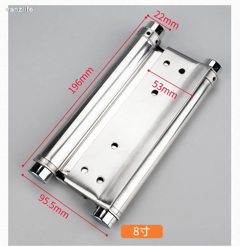 Stainless Steel Automatic Rebound Hinge Invisible Door Self-Closing Door Closer inside and outside Open Two-Way Spring Hinges