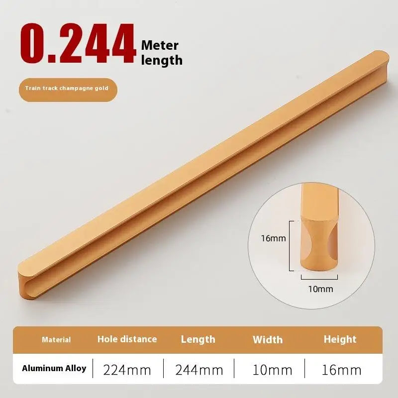 Modern Simple Light Luxury I-Shaped Cabinet Door Handle Extended Round Head Drawer Wardrobe Cabinet Furniture Door Handle