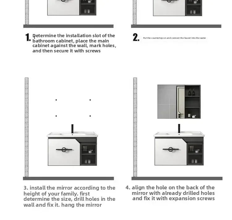 Bathroom Dressing Table and Sink Combination, Rock Plate Integrated Washbasin, Smart Mirror Cabinet, Toilet Furniture