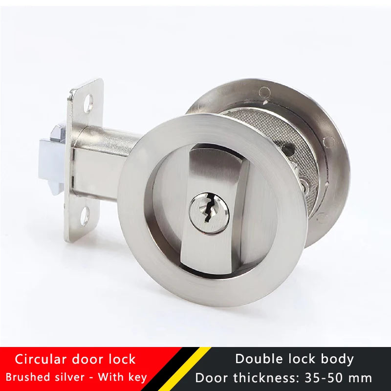 Black Sliding Door Sliding Door Lock Bathroom Balcony Interior Kitchen Double Hook Sliding Door Built-In Invisible Hook Lock